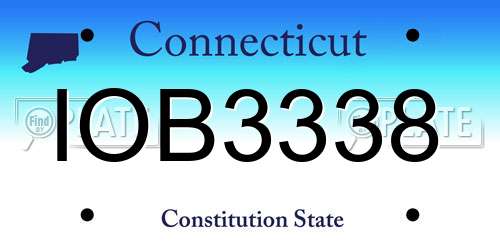 IOB3338 Connecticut License Plate