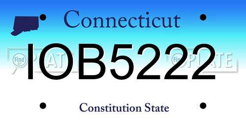 IOB5222 Connecticut License Plate