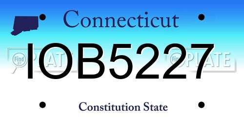 IOB5227 Connecticut License Plate