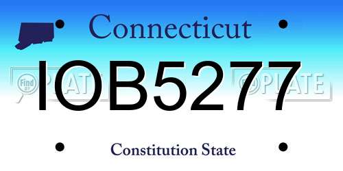 IOB5277 Connecticut License Plate