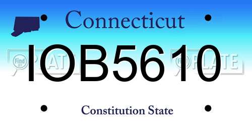 IOB5610 Connecticut License Plate