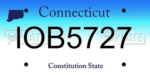 IOB5727 Connecticut License Plate