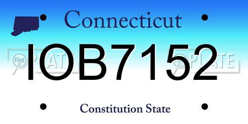 IOB7152 Connecticut License Plate