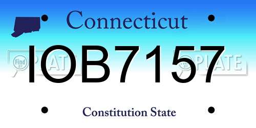 IOB7157 Connecticut License Plate
