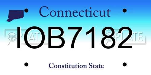 IOB7182 Connecticut License Plate