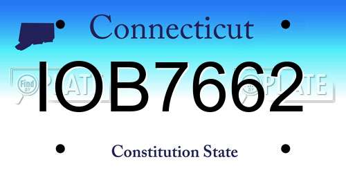 IOB7662 Connecticut License Plate