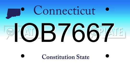 IOB7667 Connecticut License Plate