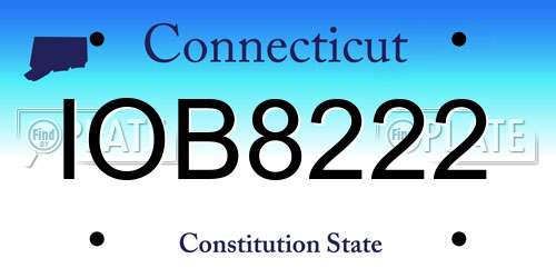 IOB8222 Connecticut License Plate