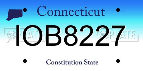IOB8227 Connecticut License Plate