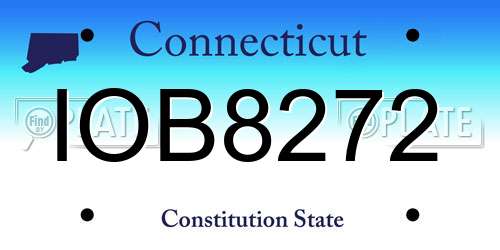 IOB8272 Connecticut License Plate