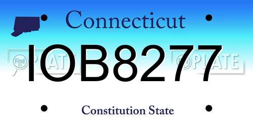 IOB8277 Connecticut License Plate
