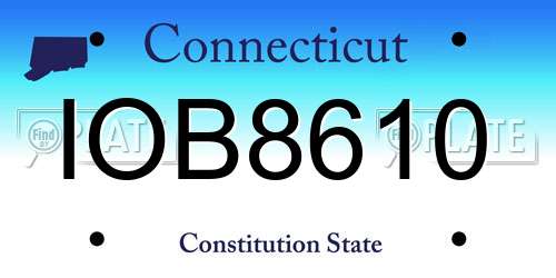 IOB8610 Connecticut License Plate