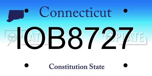 IOB8727 Connecticut License Plate