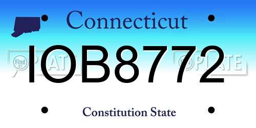 IOB8772 Connecticut License Plate