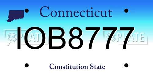 IOB8777 Connecticut License Plate