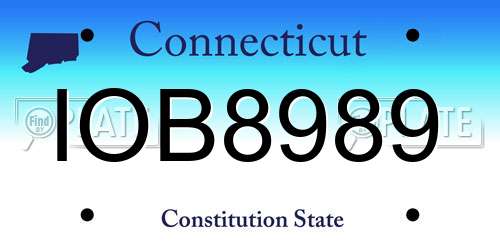 IOB8989 Connecticut License Plate