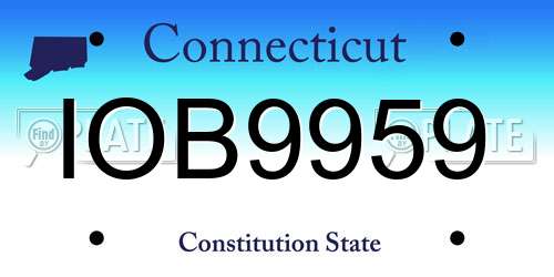 IOB9959 Connecticut License Plate