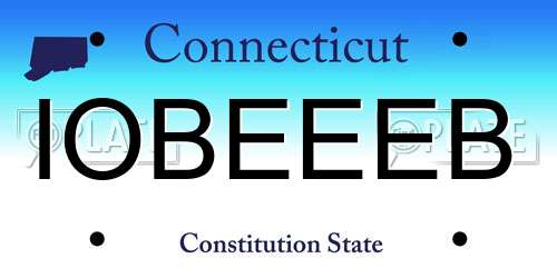 IOBEEEB Connecticut License Plate