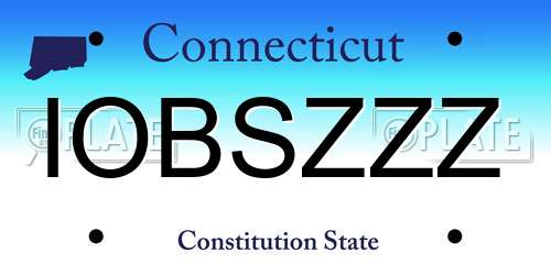 IOBSZZZ Connecticut License Plate
