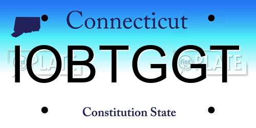 IOBTGGT Connecticut License Plate
