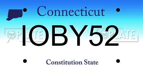 IOBY52 Connecticut License Plate
