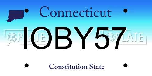 IOBY57 Connecticut License Plate