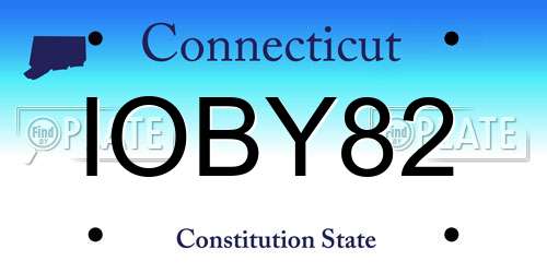 IOBY82 Connecticut License Plate