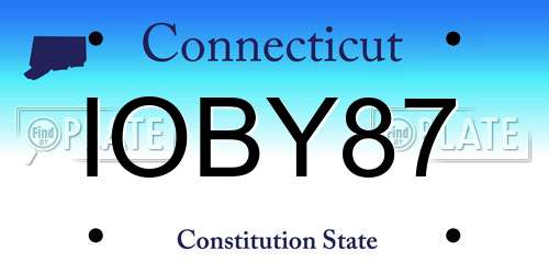 IOBY87 Connecticut License Plate