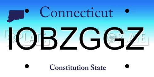 IOBZGGZ Connecticut License Plate