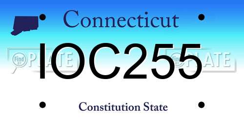 IOC255 Connecticut License Plate