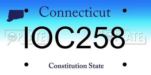 IOC258 Connecticut License Plate