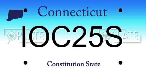 IOC25S Connecticut License Plate