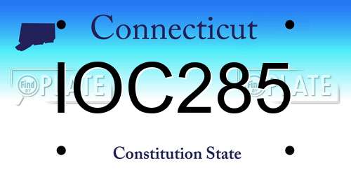 IOC285 Connecticut License Plate