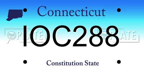 IOC288 Connecticut License Plate