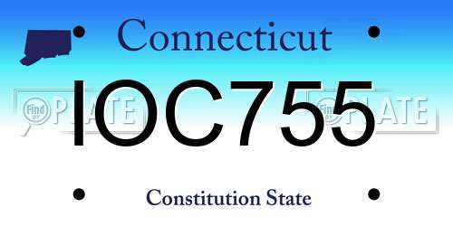 IOC755 Connecticut License Plate
