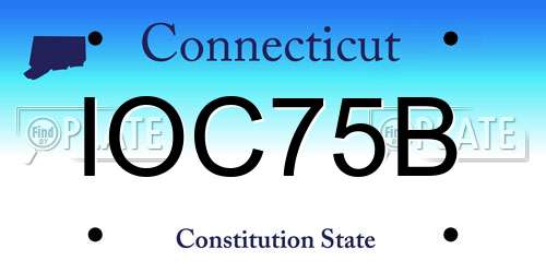 IOC75B Connecticut License Plate