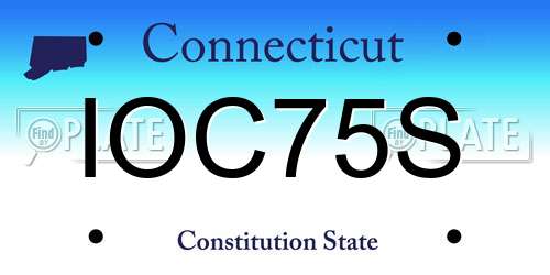IOC75S Connecticut License Plate