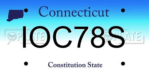 IOC78S Connecticut License Plate
