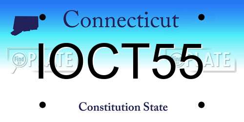 IOCT55 Connecticut License Plate