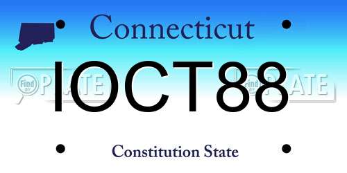 IOCT88 Connecticut License Plate
