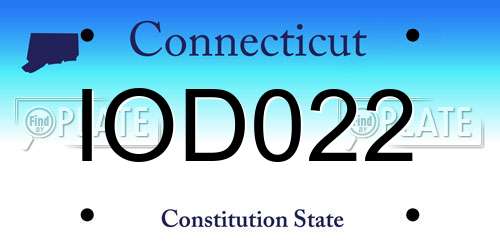 IOD022 Connecticut License Plate