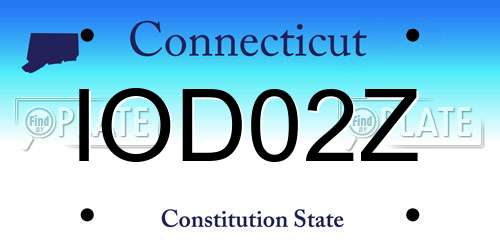 IOD02Z Connecticut License Plate