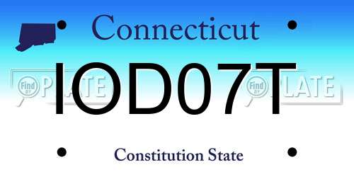 IOD07T Connecticut License Plate
