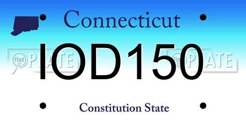 IOD150 Connecticut License Plate