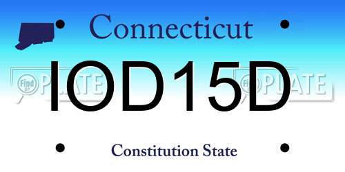 IOD15D Connecticut License Plate