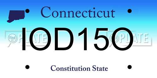 IOD15O Connecticut License Plate