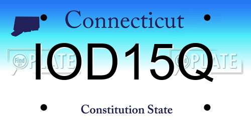 IOD15Q Connecticut License Plate