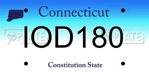 IOD180 Connecticut License Plate