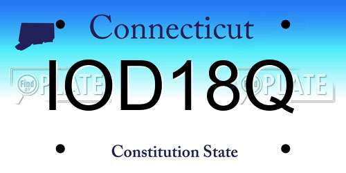 IOD18Q Connecticut License Plate