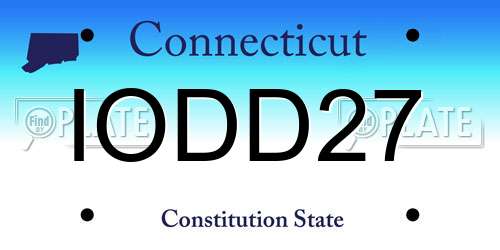 IODD27 Connecticut License Plate